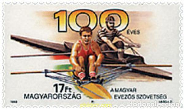 Sellos: 64338 MNH HUNGRIA 1993 CENTENARIO DE LA ASOCIACION HUNGARA DE REMO.