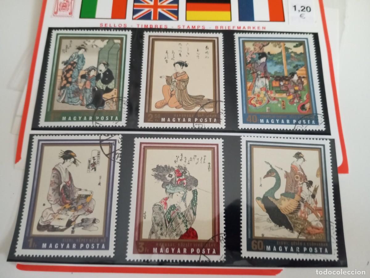 Sellos: HUNGR&Iacute;A, ESTAMPAS JAPONESAS