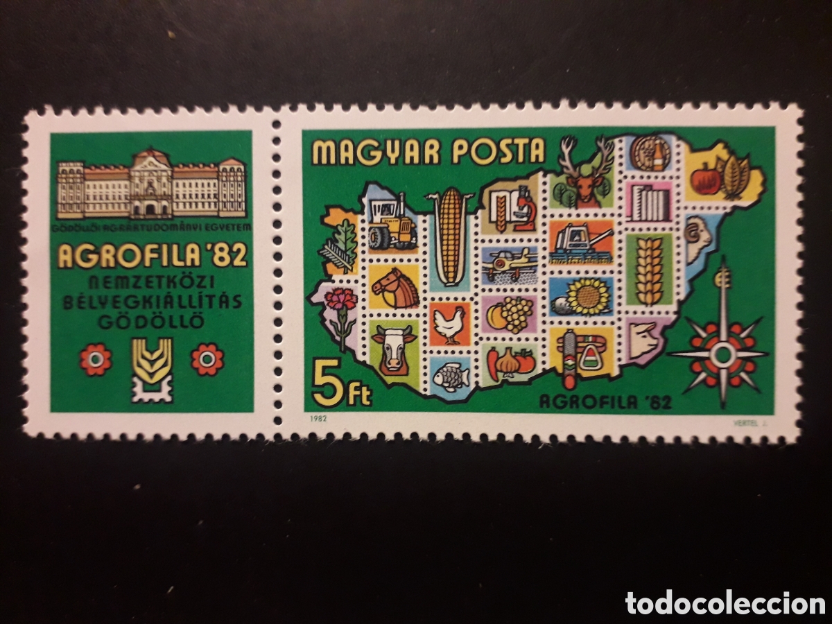 Sellos: HUNGR&Iacute;A YVERT 2824 SERIE COMPLETA NUEVA *** 1982 AGROFILA 82, AGRICULTURA MAPAS PEDIDO M&Iacute;NIMO 3&euro;