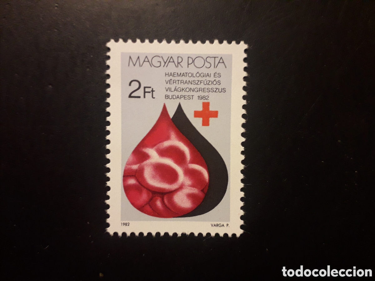 Sellos: HUNGR&Iacute;A YVERT 2825 SERIE COMPLETA NUEVA *** 1982 MEDICINA HEMATOL&Oacute;GICA CRUZ ROJA PEDIDO M&Iacute;NIMO 3&euro;