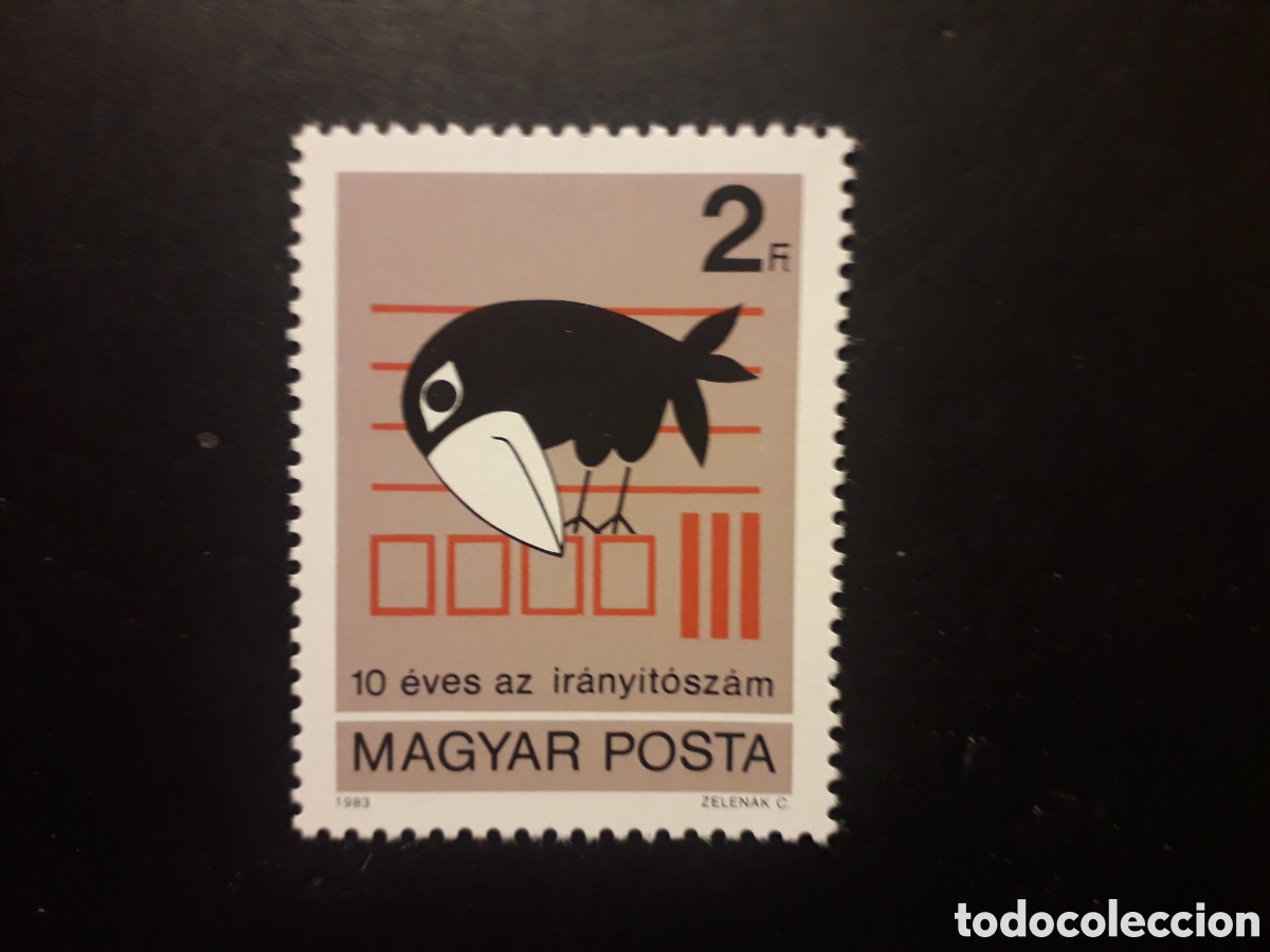 Sellos: HUNGR&Iacute;A YVERT 2847 SERIE COMPLETA NUEVA *** 1983 C&Oacute;DIGO POSTAL, FAUNA AVES, CUERVO PEDIDO M&Iacute;NIMO 3&euro;
