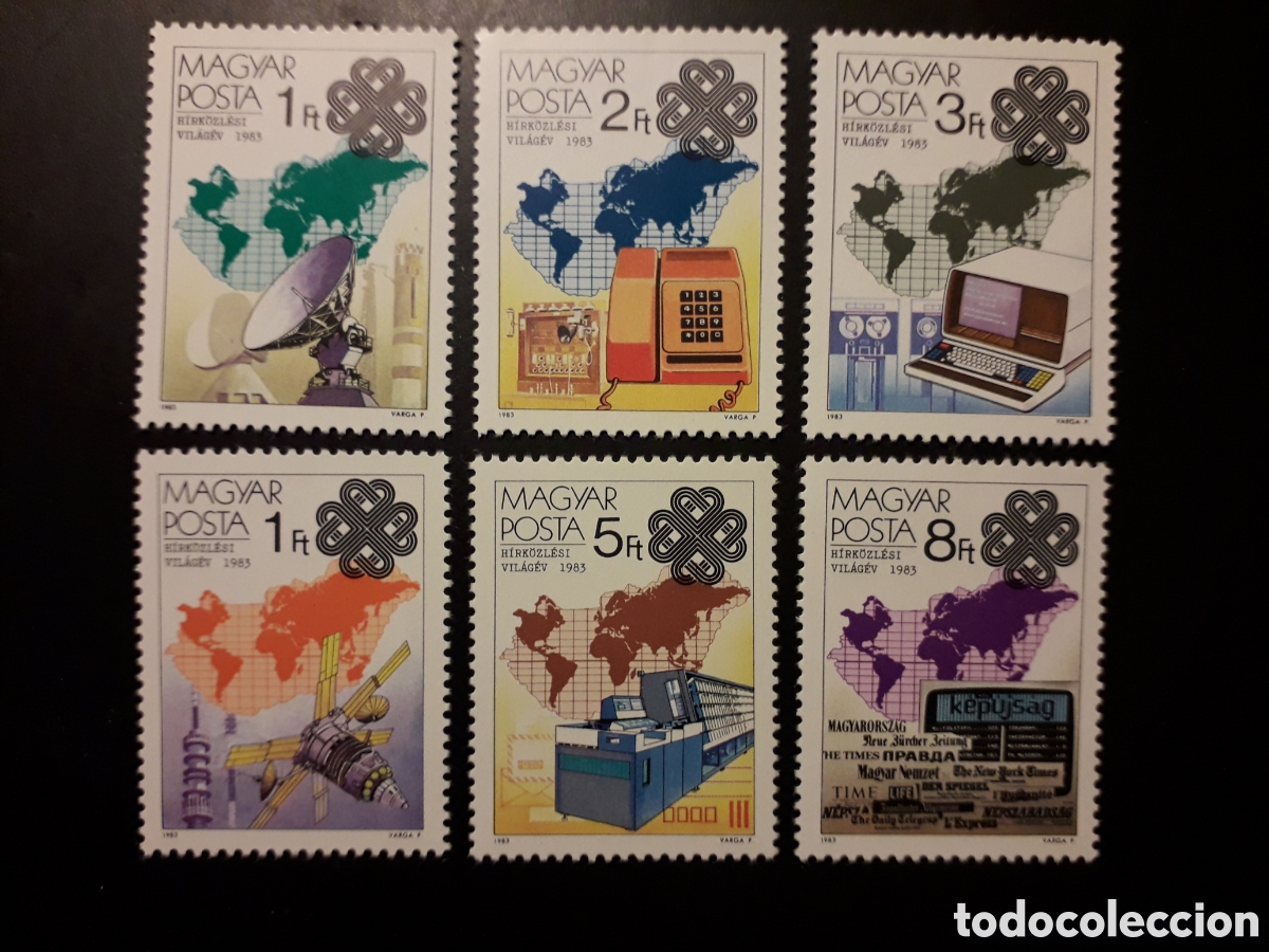 Sellos: HUNGR&Iacute;A YVERT 2875/9 SERIE COMPLETA NUEVA *** TEL&Eacute;FONO, ORDENADOR, SAT&Eacute;LITE PEDIDO M&Iacute;NIMO 3&euro;