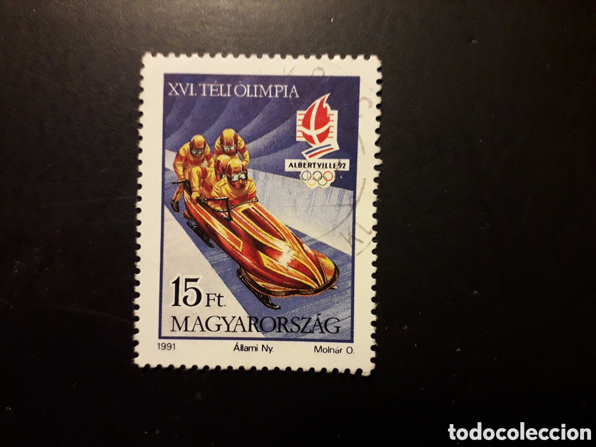 Sellos: HUNGR&Iacute;A YVERT 3354 SELLO SUELTO USADO 1991 DEPORTES BOBSLEIGH PEDIDO M&Iacute;NIMO 3&euro;