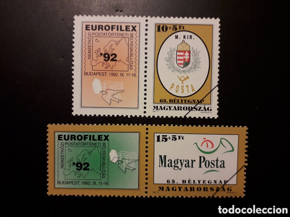 Sellos: HUNGR&Iacute;A YVERT 3385/6 SERIE COMPLETA CANCELACI&Oacute;N MUESTRA 1992 EUROFILEX PEDIDO M&Iacute;NIMO 3&euro;