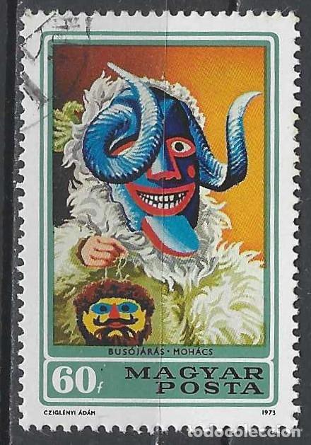 Sellos: HUNGR&Iacute;A 1973 - FOLKLORE, M&Aacute;SCARAS - USADO