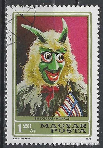 Sellos: HUNGR&Iacute;A 1973 - FOLKLORE, M&Aacute;SCARAS - USADO