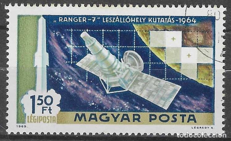 Sellos: HUNGR&Iacute;A 1969 - EXPLORACI&Oacute;N ESPACIAL, &rdquo;RANGER VII&rdquo;, A&Eacute;REO - USADO