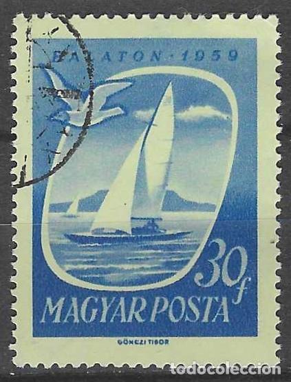 Sellos: HUNGR&Iacute;A 1959 - TURISMO EN EL LAGO BALAT&Oacute;N - USADO