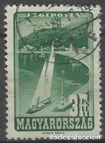 Sellos: HUNGR&Iacute;A 1947 - TURISMO, ABAD&Iacute;A DE TIHANY Y EL LAGO BALAT&Oacute;N - USADO
