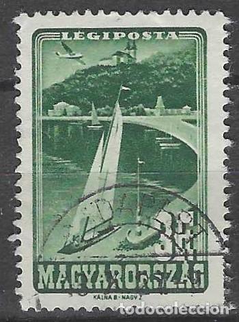 Sellos: HUNGR&Iacute;A 1947 - TURISMO, ABAD&Iacute;A DE TIHANY Y EL LAGO BALAT&Oacute;N - USADO