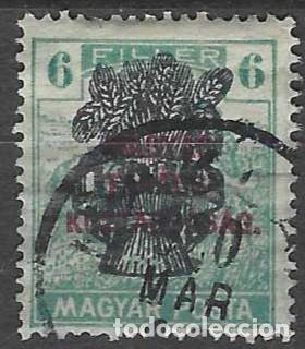 Sellos: HUNGR&Iacute;A 1920 - SELLO DE 1919 CON DOBLE SOBRECARGA, AZUL VERDOSO - USADO