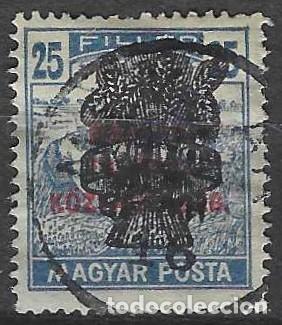 Sellos: HUNGR&Iacute;A 1920 - SELLO DE 1919 CON DOBLE SOBRECARGA, AZUL - USADO
