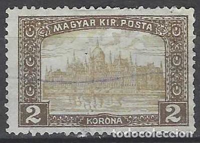 Sellos: HUNGR&Iacute;A 1917 - PARLAMENTO DE BUDAPEST, MARR&Oacute;N - USADO