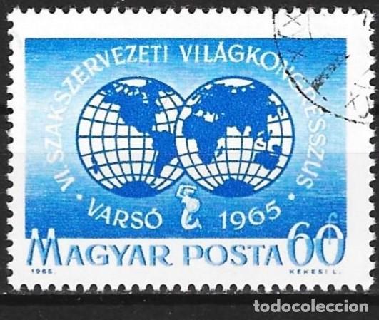 Sellos: Hungria 1965 - Mi 2174 - YT 1765 - Congreso de las federaciones sindicales