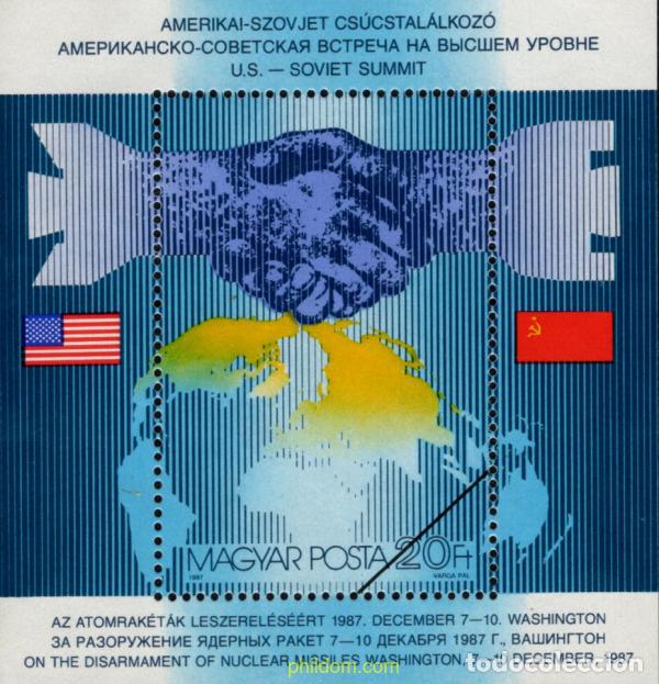 Sellos: 794158 MNH HUNGRIA 1987 CONFERENCIA USA-URSS SOBRE DESARME DE MISILES NUCLEARES