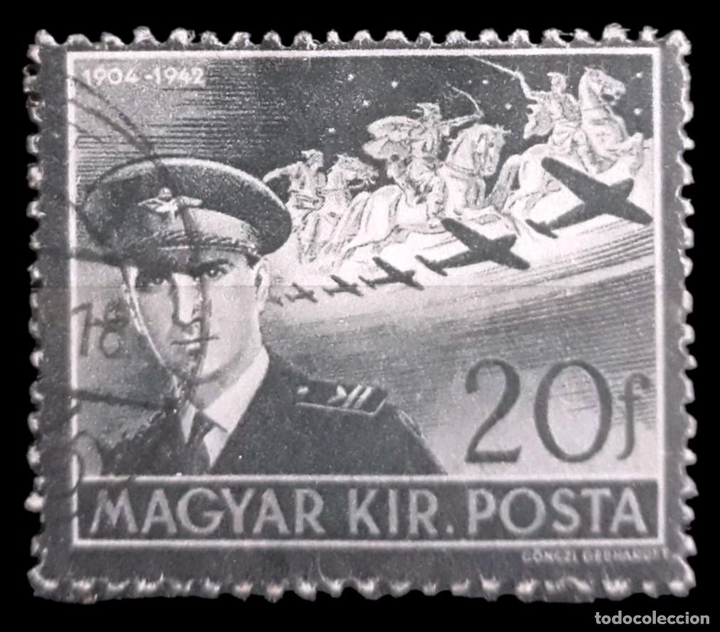 Sellos: HUNGR&Iacute;A 1942 En memoria del almirante Horthy. USADO.