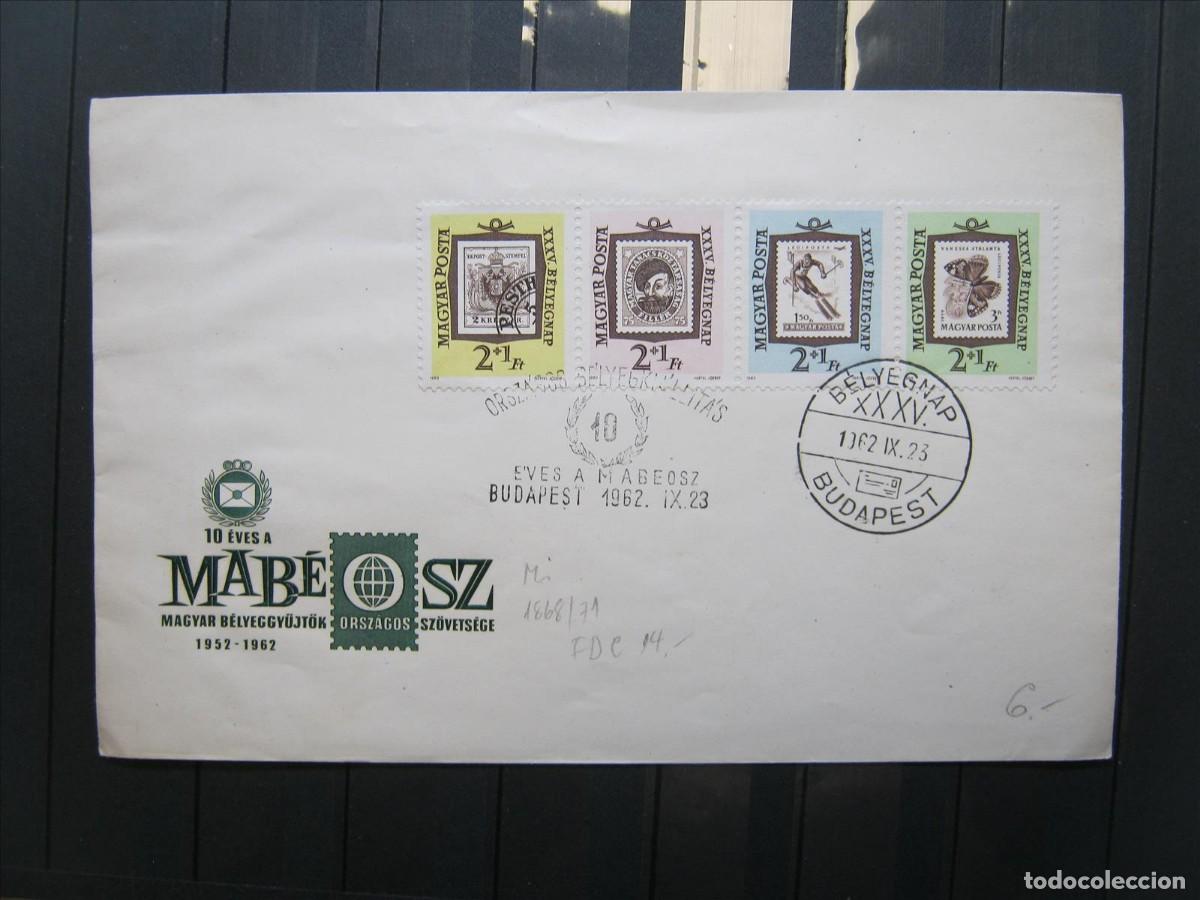 Sellos: HUNGR&Iacute;A 1962 FDC SPD PRIMER D&Iacute;A YVERT 1526/1529 PERFECTO.