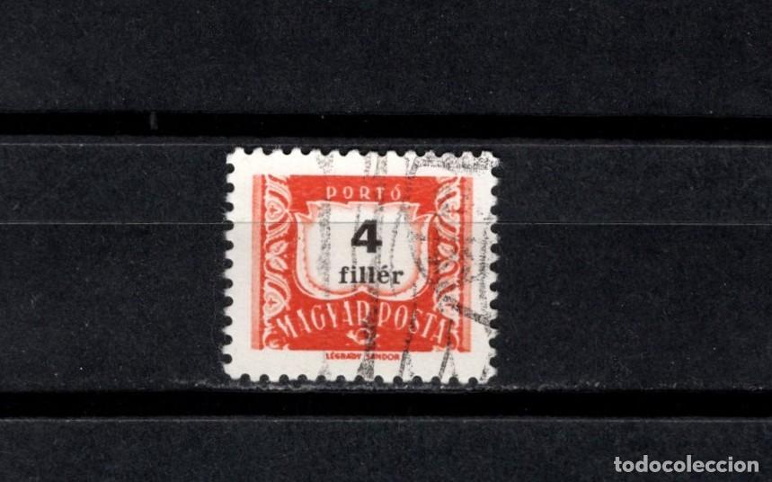 Sellos: Sello usado. Sello tasa de 4 filler. 1958 marzo. Yvert T218.