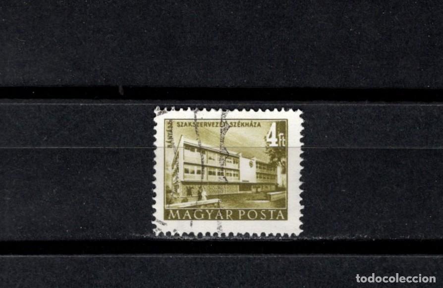 Sellos: Sello usado. Edificios gubernamentales. Sede sindicato mineros. Sello de 4 ft. 1958. Yvert 1012a