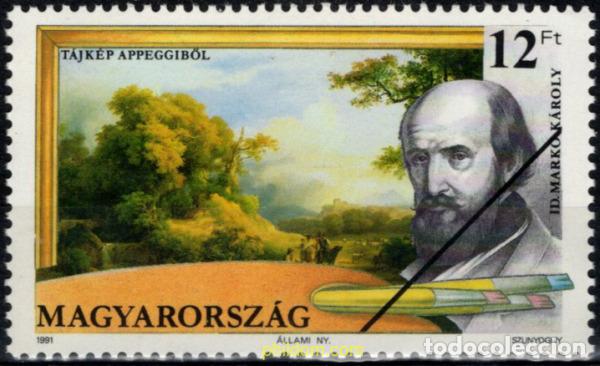 Sellos: 794434 MNH HUNGRIA 1991 ANIVERSARIO DEL NACIMIENTO DE KAROLY MARKO, PINTOR