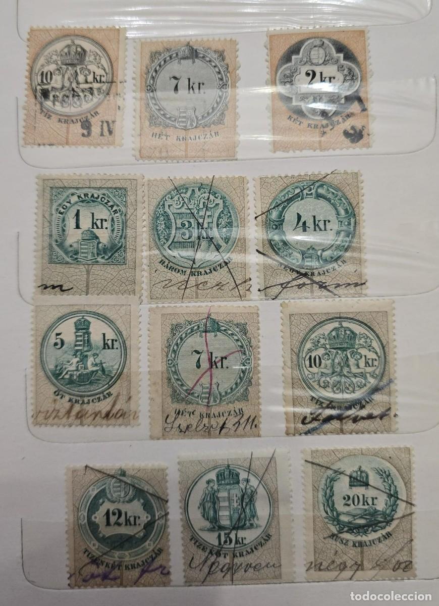 Sellos: MI) 1868 HUNGARY, ORGANIZED COLLECTION OF FISCAL STAMPS DATING FROM THE SECOND HALF OF THE 19TH CENT