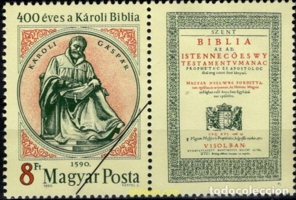 Sellos: 794533 MNH HUNGRIA 1990 400 ANIVERSARIO DE LA IMPRESI&Oacute;N DE LA BIBLIA DE KAROLI