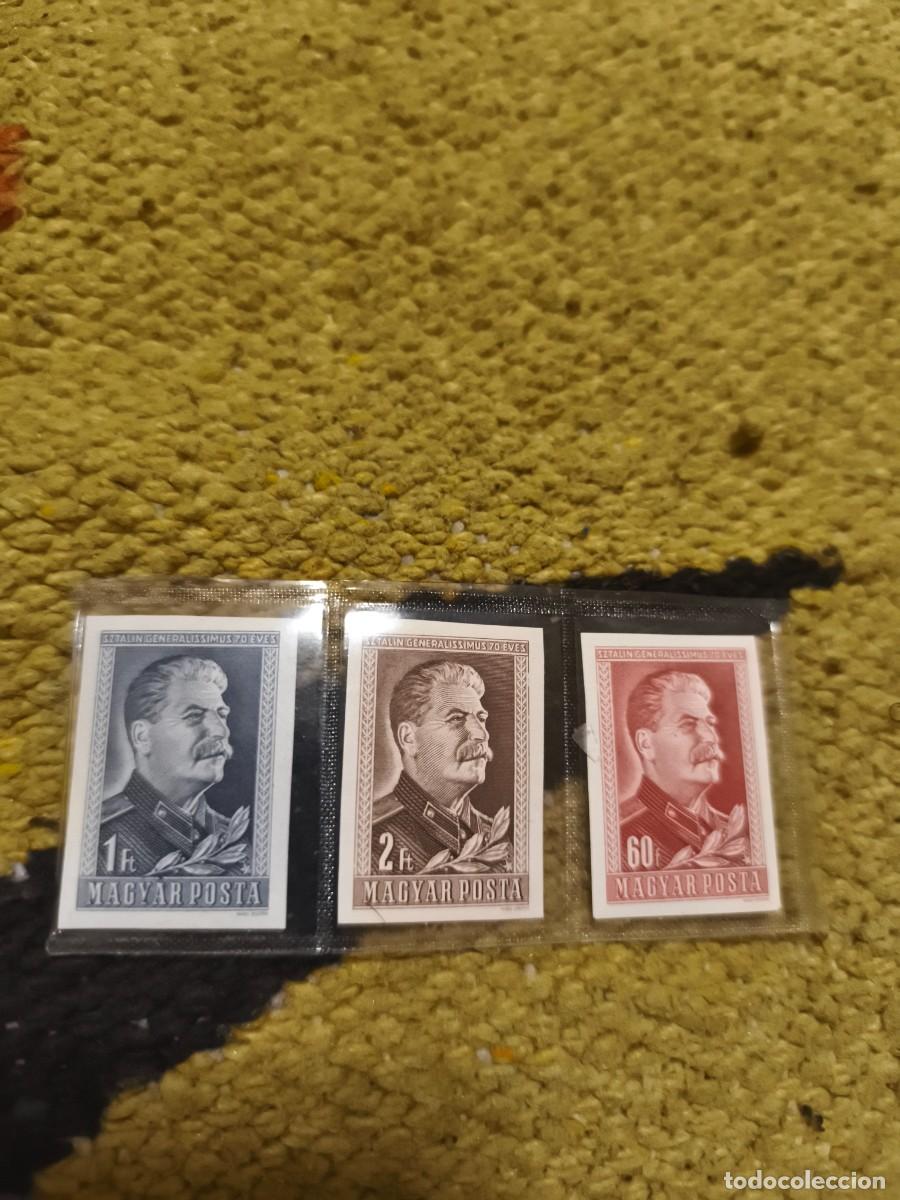 Sellos: 3 sellos de Stalin de Hungr&iacute;a