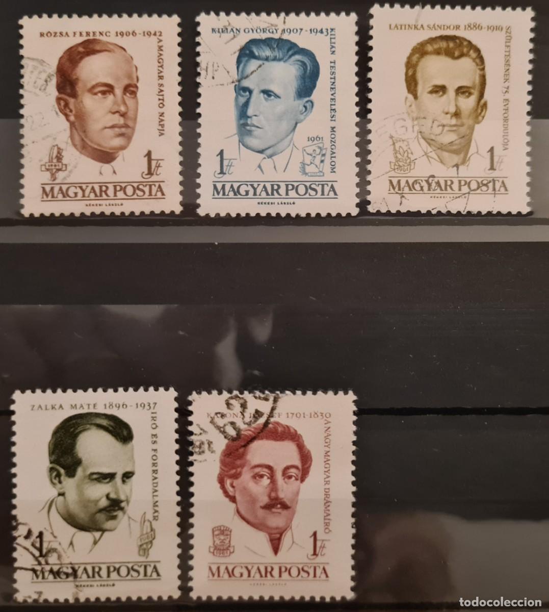 Sellos: Serie de sellos usados de Hungr&iacute;a 1961: Retratos