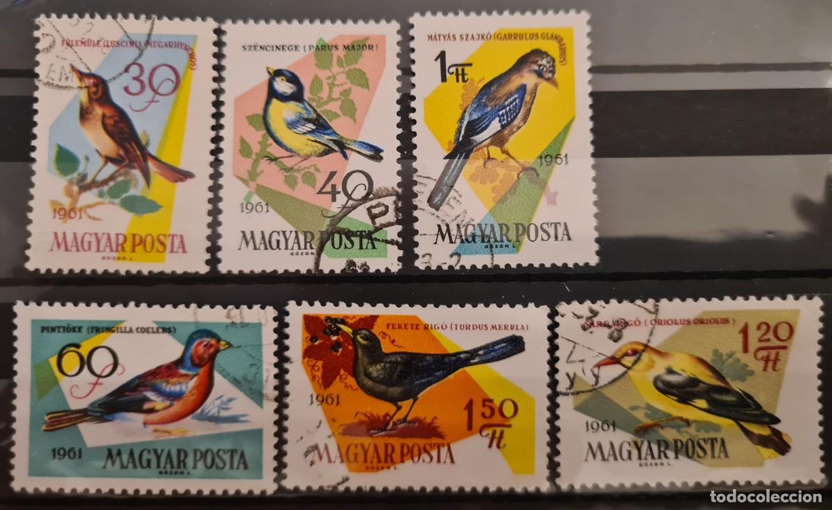Briefmarken: Serie de sellos usados de Hungr&iacute;a 1961: Aves de bosque y de campo