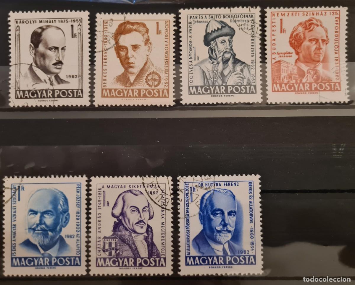 Briefmarken: Serie de sellos usados de Hungr&iacute;a 1962: retratos