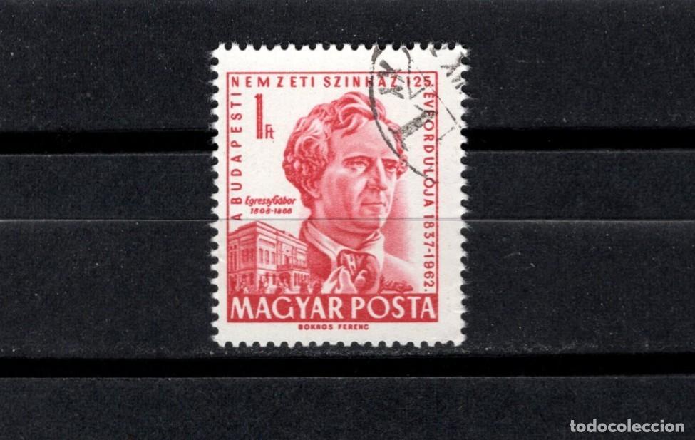 Sellos: Usado. Centenario del teatro nacional. Gabor Egressy. Sello de 1 florin. 1962 septiembre. Yvert 1493