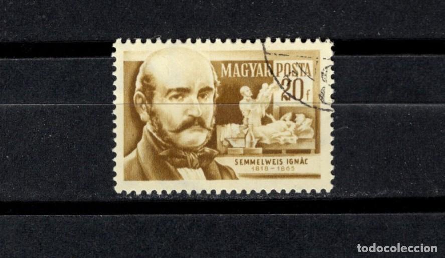Sellos: Usado. Cientificos. I. Semmelweis. Ginec&oacute;logo. Sello de 20 filler. 1954 diciembre. Yvert 1143.