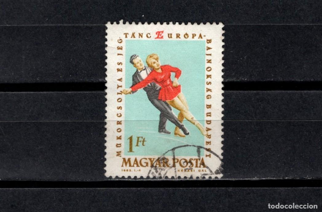 Sellos: Usado. Campeonato europeo patinaje artistico. Sello de 1 florin. 1963 febrero. Yvert 1542.