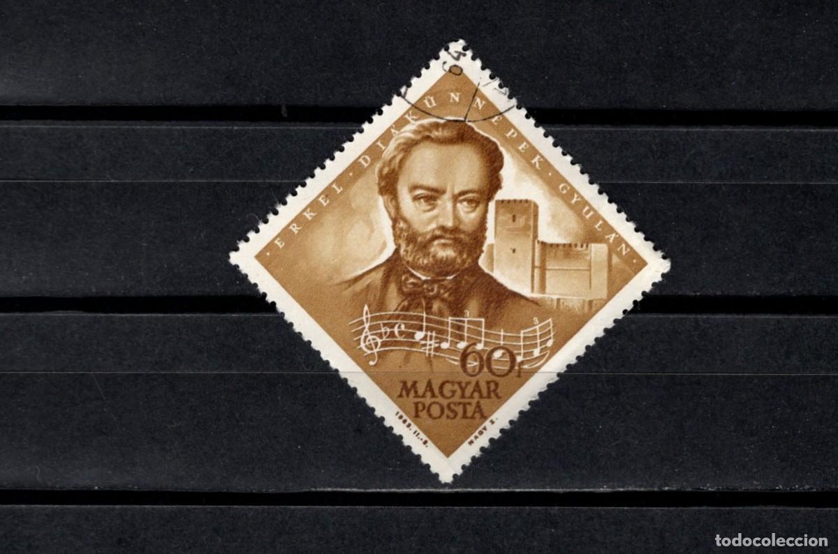 Sellos: Usado. LXX Aniversario muerte de Ferenc Erkel. Sello de 60 filler. 1963 mayo. Yvert 1549.