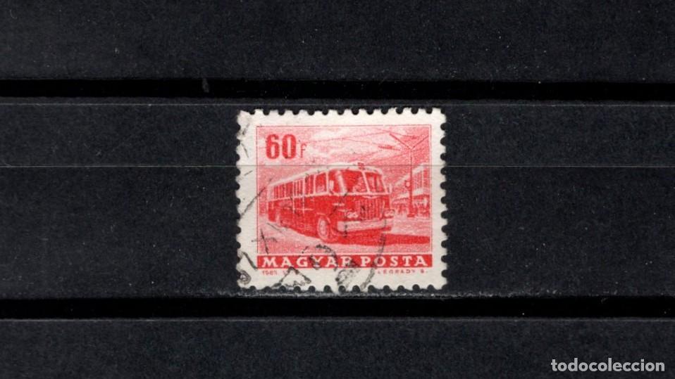 Sellos: Sello usado. Medios de Transporte. Autob&uacute;s. 1963 julio. Sello de 60 filler. Yvert 1560.