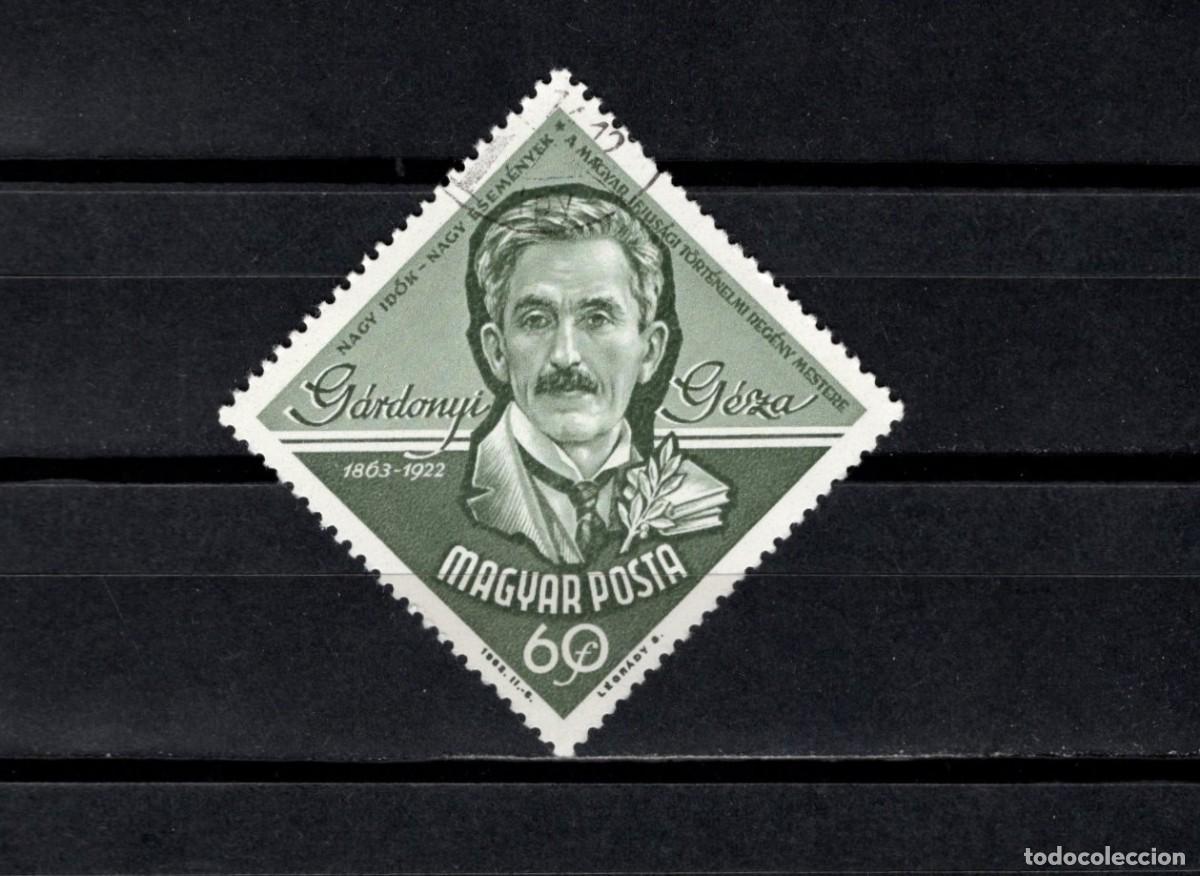 Sellos: Sello usado. Centenario nacimiento de Geza Gandonyi. 1963 agosto. Sello de 60 filler Yvert 1594.