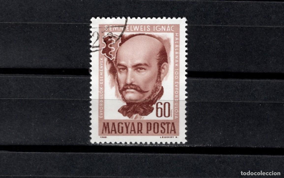Sellos: Sello usado. Centenario muerte cirujano Ignaz Semmelweis. Sello de 60 filler. 1964. Yvert 1763.