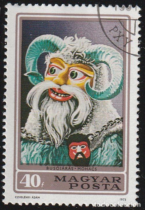 Sellos: Hungria 1973 Scott 2211 Sello * Carnaval Mascaras Michel 2838A Yvert 2292 Magyar Posta Magyarorszag