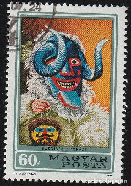 Sellos: Hungria 1973 Scott 2212 Sello * Carnaval Mascaras Michel 2839A Yvert 2293 Magyar Posta Magyarorszag