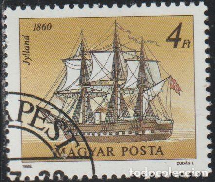 Sellos: Hungria 1988 Scott 3133 Sello * Barcos Veleros Jylland (1492) Michel 3969A Yvert 3169 Magyar Posta