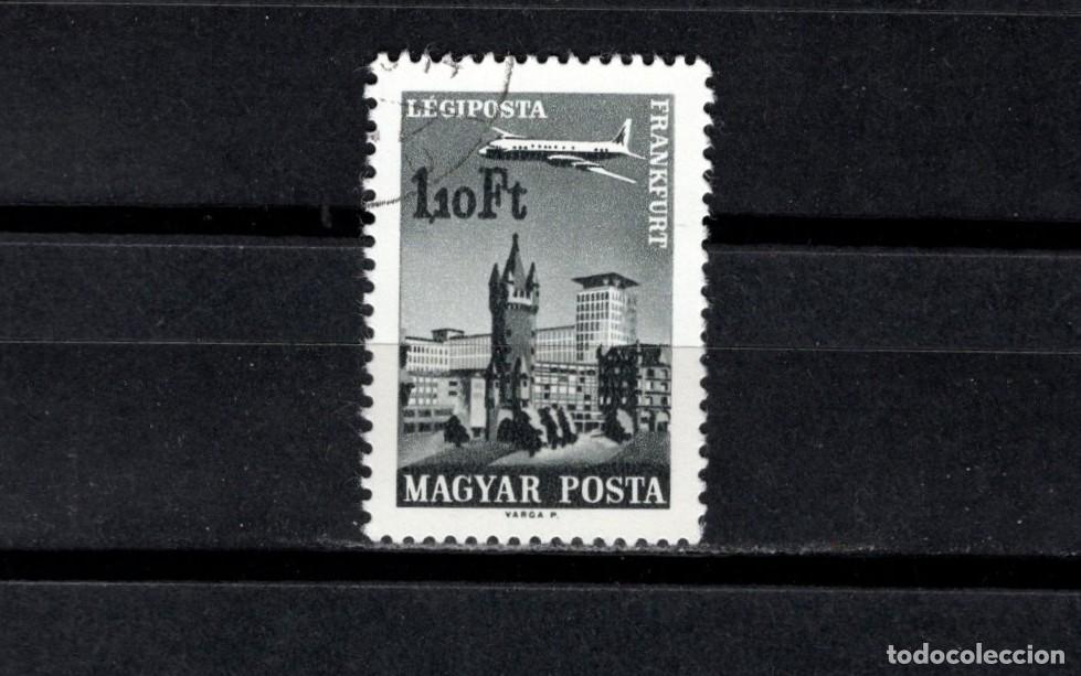 Sellos: Usado. Sobrevolando capitales. Aereo. Frankfurt. 1,20 florin. 1966 octubre. Yvert A275.