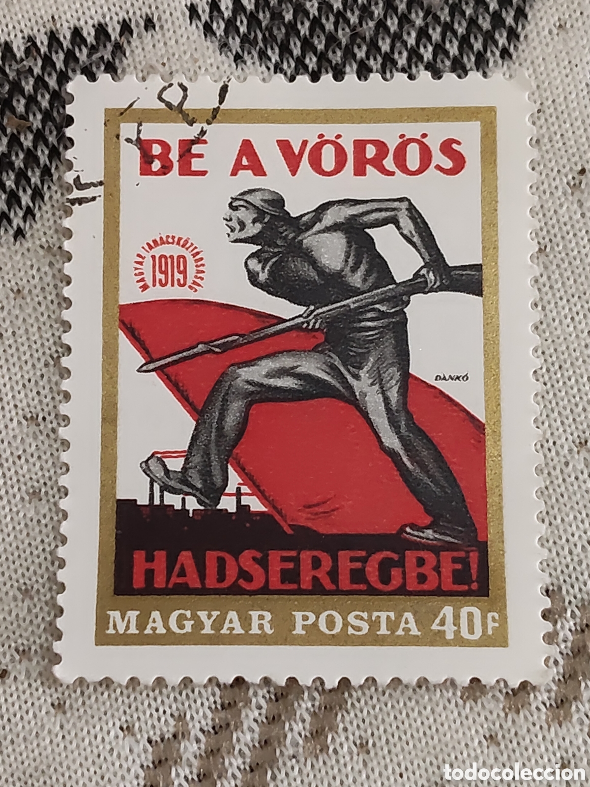 Sellos: Sello de Hungr&iacute;a 50 aniversario de la republica sovi&eacute;tica h&uacute;ngara 1969