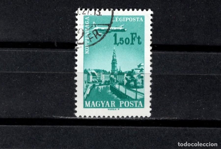 Sellos: Usado. Sobrevolando capitales. Aereo. Copenhague. 1,50 florin. 1966 octubre. Yvert A277.