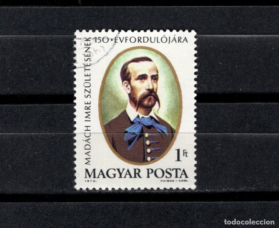 Sellos: Sello usado. CL aniversario nacimiento de Imre Mad&aacute;ch. Sello 1 florin. 1973 enero. Yvert 2291.