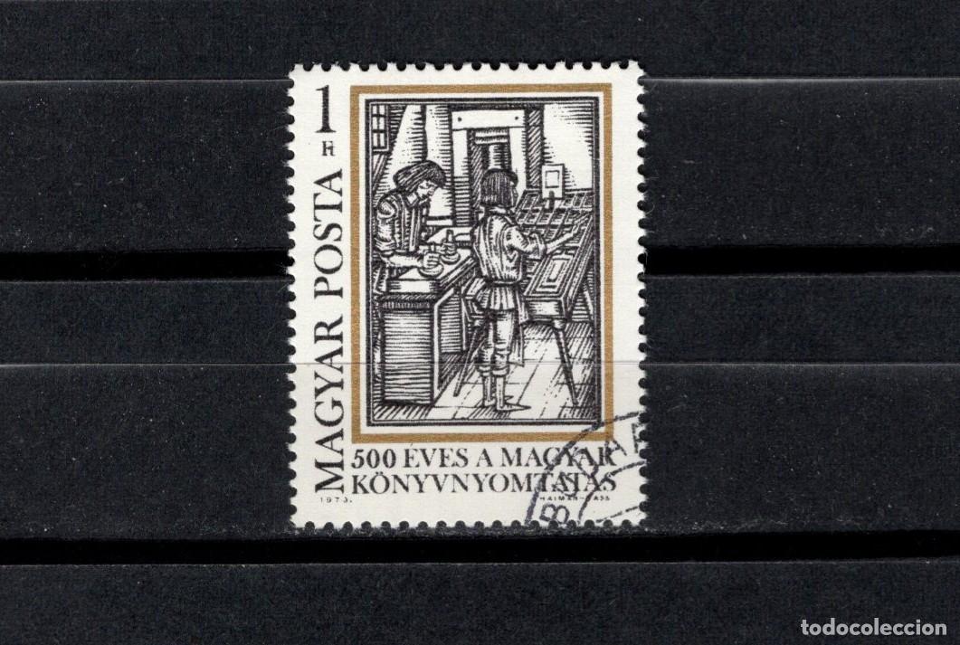 Sellos: Sello usado, V Centenario de la Imprenta en Hungria. Sello 1 florin. 1973 junio. Yvert 2313.