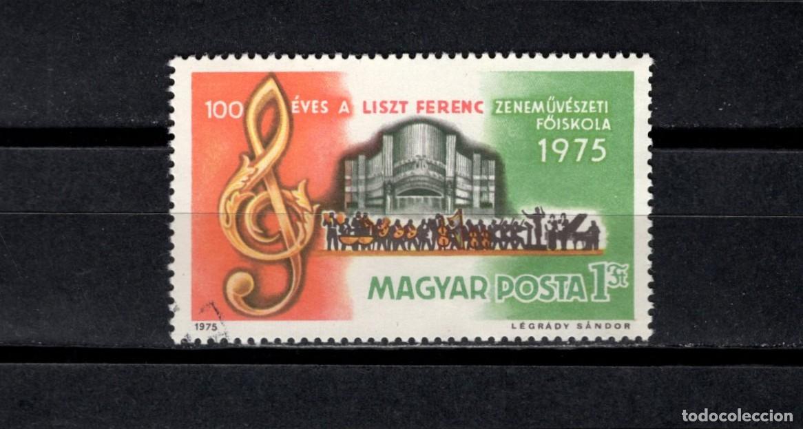 Sellos: Sello usado. Centenario Academia M&uacute;sica Franz Liszt. Sello 1 florin. 1975 noviembre. Yvert 2463.