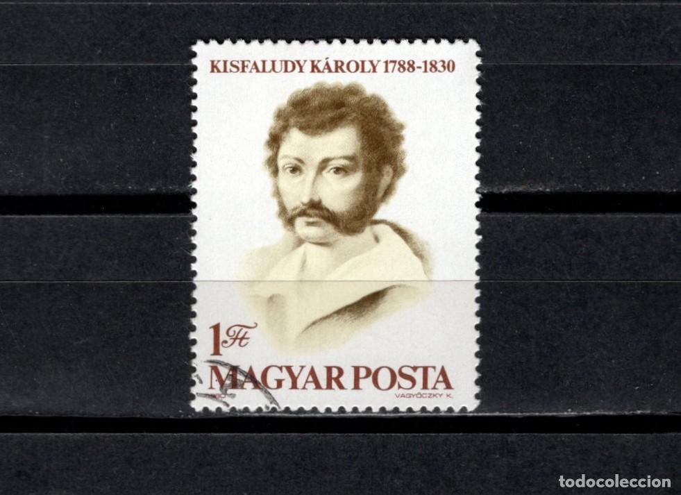 Sellos: Usado. 150 A&ntilde;os de la muerte de Kisfaludy K&aacute;roly. Sello de 1 florin. 1980 noviembre. Yvert 2744.