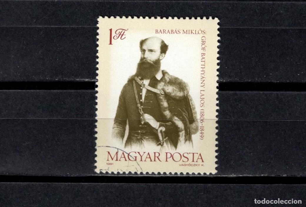 Sellos: Usado. 150 A&ntilde;os nacimiento conde Lajos Batththy&aacute;ny. Sello de 1 florin. 1981 noviembre. Yvert 2753.
