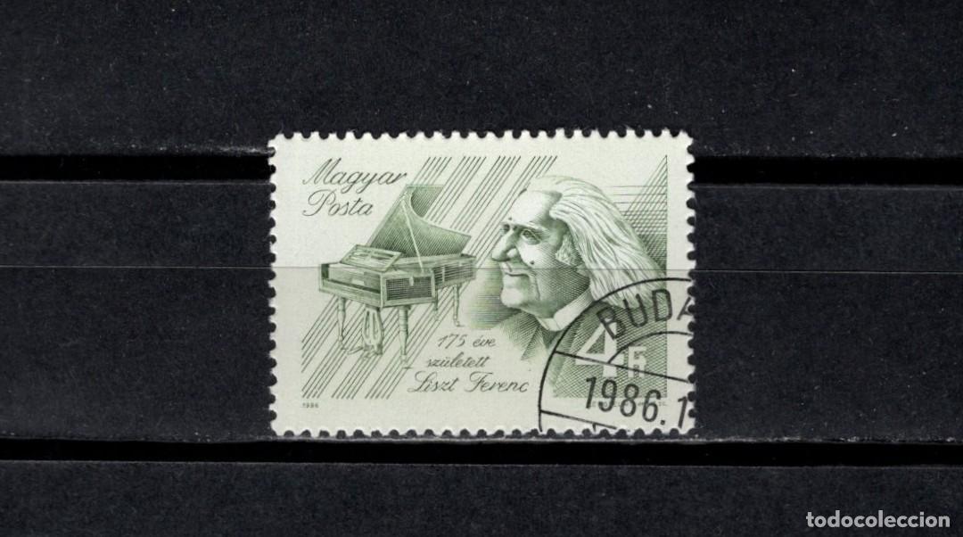 Sellos: Usado. 175 A&ntilde;os nacimiento de Franz Liszt. Sello de 4 florines. 1986 octubre. Yvert 3053.