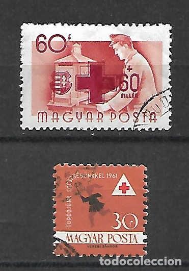 Sellos: CRUZ ROJA , lote de 2 sellos, Hungr&iacute;a. sellos a&ntilde;os 195/61